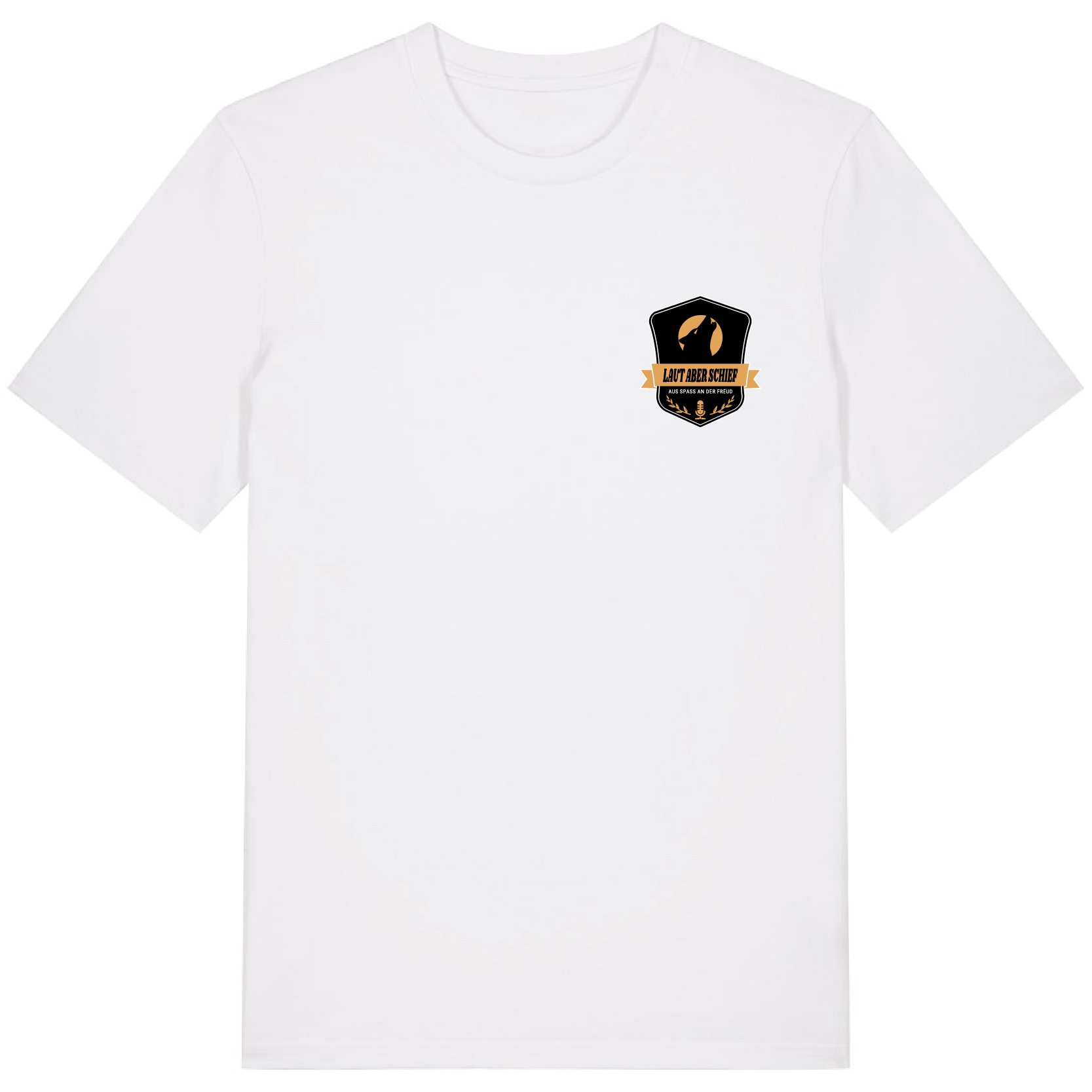 T-Shirt White – Wappen/Schallplatte-Gold 2.0