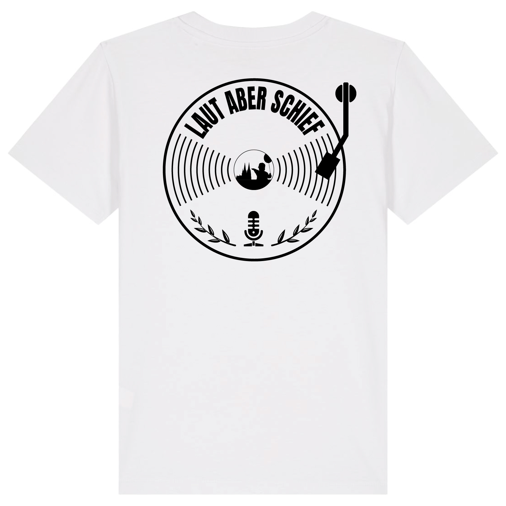 Pänz-T-Shirt White – NOHKÖLLEJONN/Schallplatte-Black 3.0