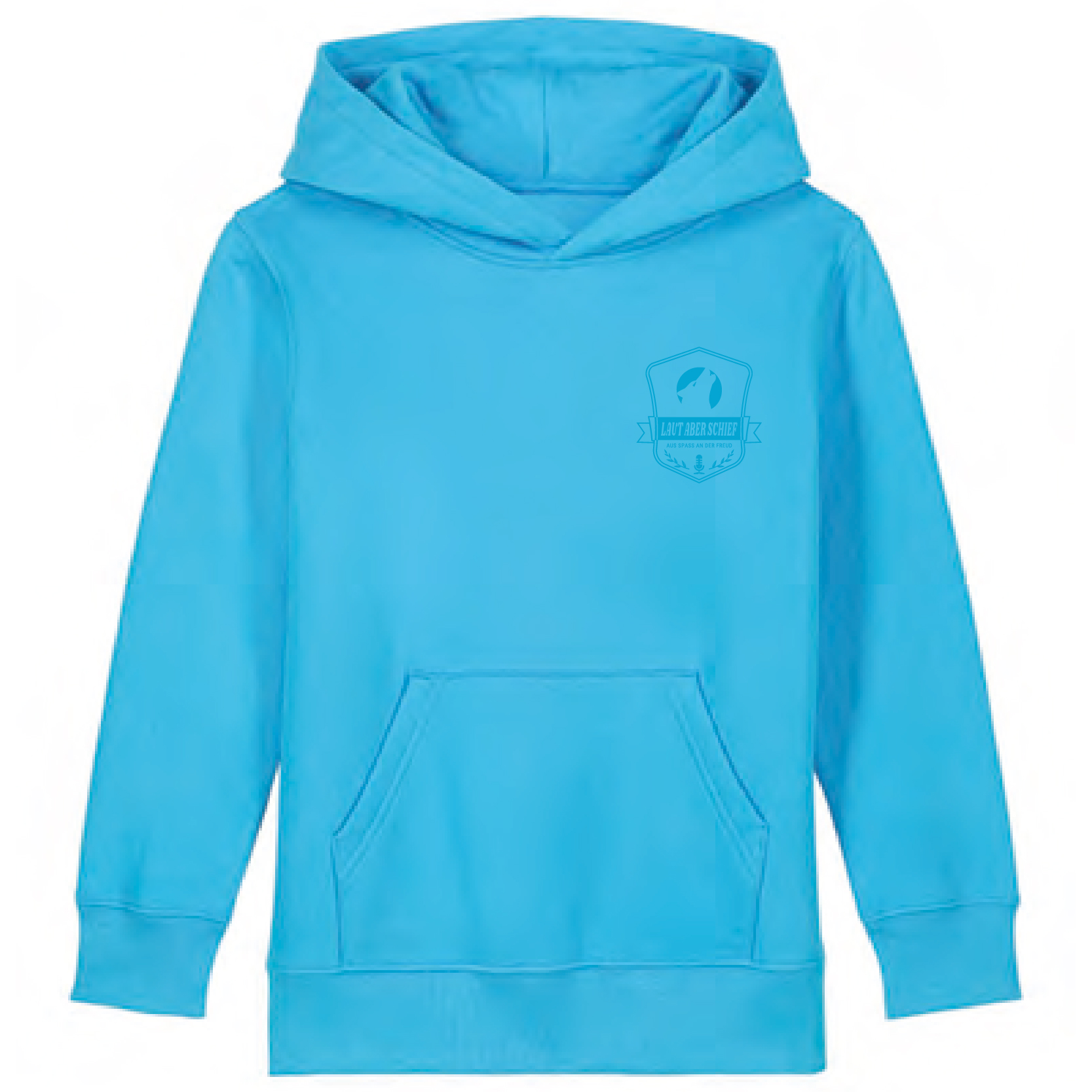 PÄNZ-Kapuzenpullover Aqua Blue - Ton in Ton